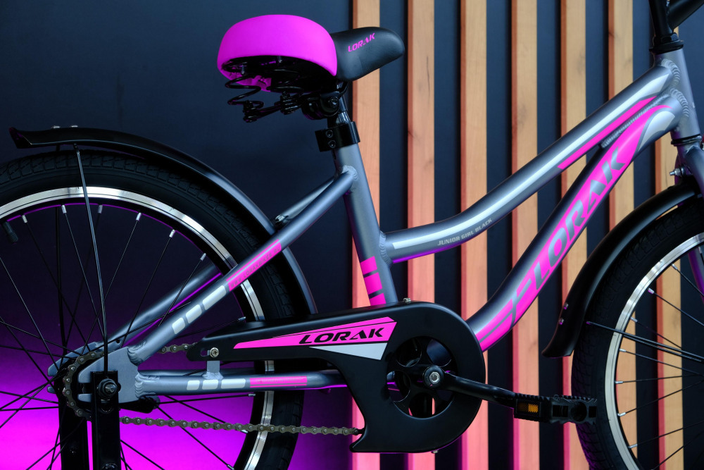 LORAK JUNIOR 20 Girl Black Матовый Серый/Розовый